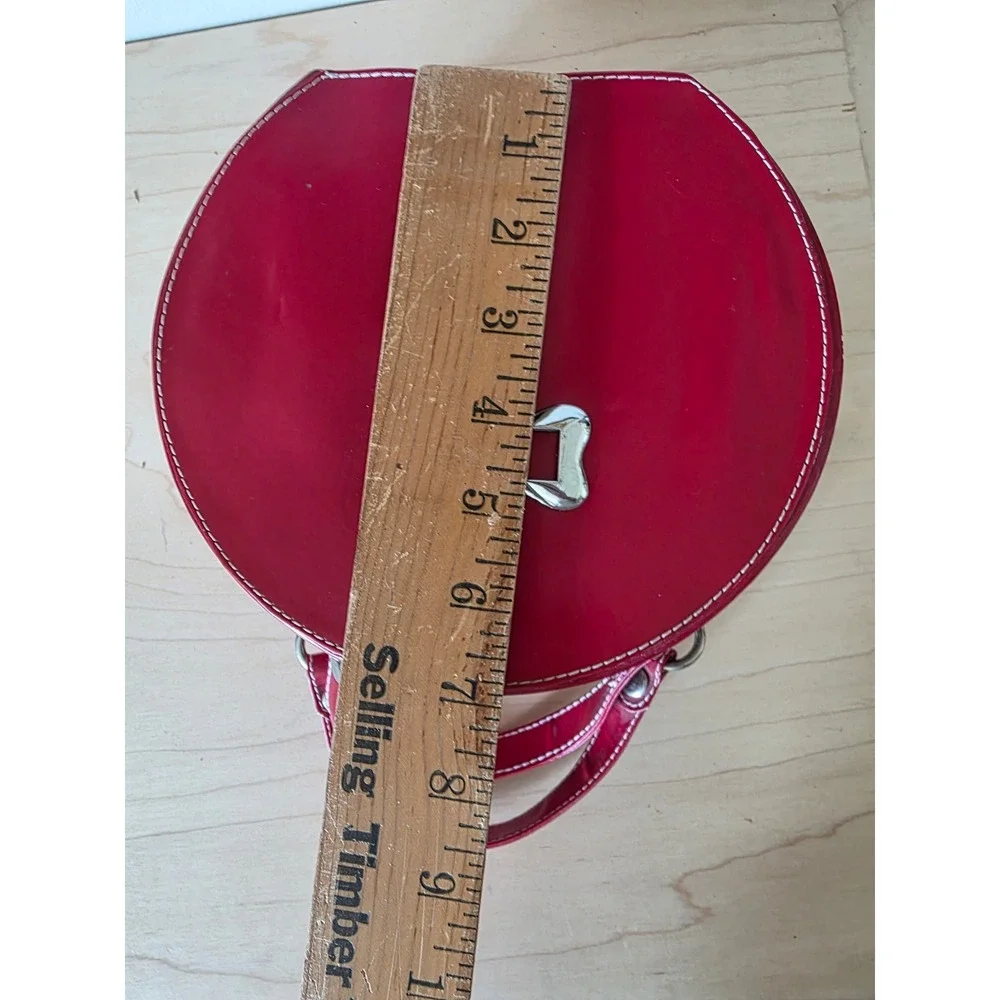 PortablePET Vintage Red Faux Leather Pet Bowl Luggage Set Dog Bone Paw Print
